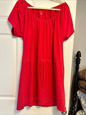 Kim Rogers Red Cotton Mini Dress Size XL